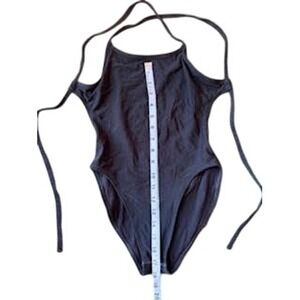 Jolyn Black High Neck One Piece Swimsuit Tie Back Athletic Training Swimwear